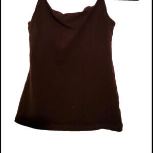 Oscar de La Renta Ladies Brown Cami Tank Top Adjustable Built in Bra S